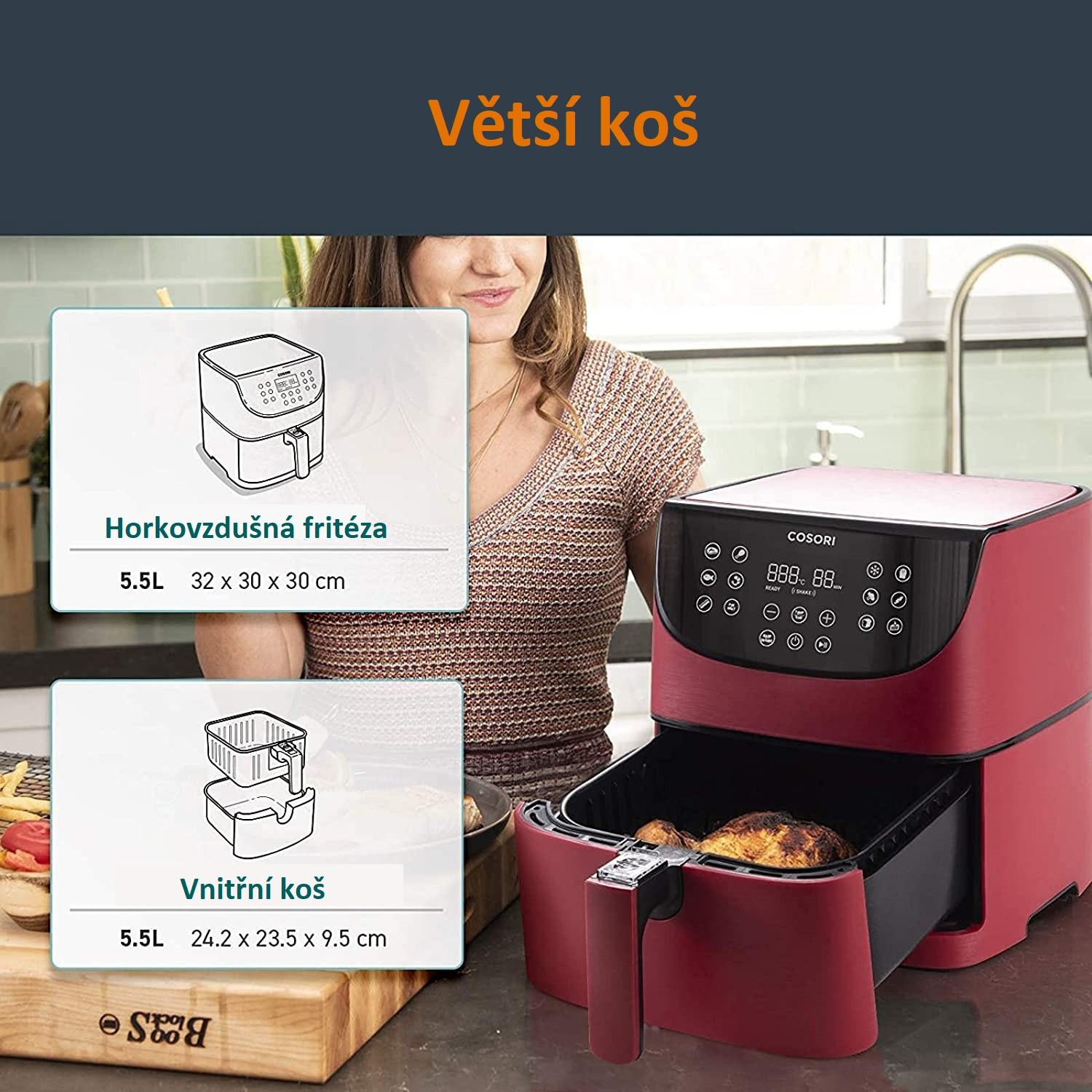 Prostorný varný prostor s výkonným ohřevem